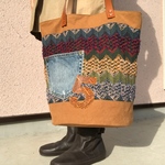 宅急便送料無料☆army duc & knit round  bag L camel 