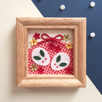 可愛い雪うさぎのミニフレーム〜鹿の子柄〜冬飾り washi 