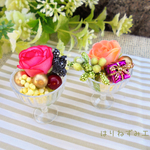 小さな花盛りグラス★2個セット★フラワーカップ・置物・オブジェ・ガーランドパーツやアクセサリーパーツにも
