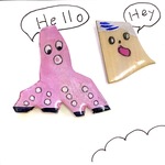 タコさんと、ぼく メッセージカードとブローチ