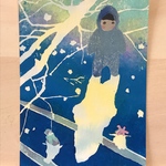 【エディションNo.5】クリスマス版画「サンタさんのおとしもの」