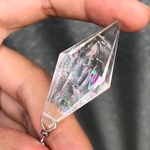  天然石 虹入り 水晶  ネックレス