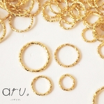 [K1812-1]【各20個】 8mm/10mm/12mm/15mm デザイン 丸カン ゴールド 金 
