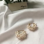 14kgf♡つぶつぶ淡水パールのフープピアス