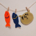 ねことさかなのアクリルたわし①