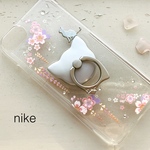 桜咲く 華かんざし iPhoneケース iPhone8/7/6/6s… ねこ 桜 藤 春 猫 スマホケース