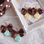 チョコミント♡ぷりんチョコ 肉球ピアス