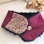 Libertyふんわりあったか大人乙女のプチマフラーorネックウォーマー*リバティフラワー*ボルドー*ローズ