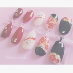着物や成人式に♡花柄ネイル【オプションでアレンジ可能♪】