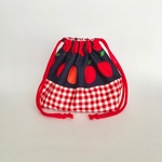 りんごのお弁当袋(ネイビー)