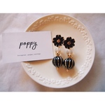 import flower cabochon earring インポートフラワーカボションイヤリング
