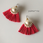 フリンジピアス/ローズレッド