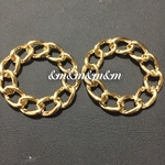 6個 28ｍｍ　リングパーツ　デザイン丸カン　ローレット　サークル　ゴールドパーツ　ゴールド　パール　パーツ　素材　材料　金具　メタルパーツ　ピアス　イヤリング　アクセサリー　資材　チャーム