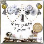 [お名前入り+数字付き]　CHERISH365 筆記体パーティセット シルバー
