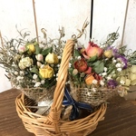 ドライフラワーミニスワッグの花籠
