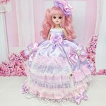 16.【12月14日(金)昼12時より】リカちゃん お姫様ドレス 一点物☆パープル×ピンク