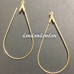 ８個 雫 しずく フープ カン付き　ビジュー　貼り付け　カボション　パーツ　素材　材料　金具　メタルパーツ　ピアス　イヤリング　リボンセンターパーツ　アクセサリー　資材　りぼん　キラキラ