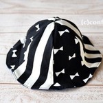 【48cm】チューリップハット＊リボン×ストライプ