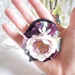 *＊Kazariya*＊antiquenature。。*ラナンキュラスとボルドーローズのシックなお花のヘアゴム*＊