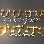 10個 4mm ネジバネ式 イヤリング パーツ 　ゴールドパーツ　ゴールド　パーツ　素材　材料　金具　メタルパーツ　アクセサリー　資材　チャーム   カン付き ねじバネ  
