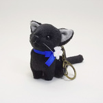 ぬいぐるみキーホルダー「ちびにゃ」黒猫　【受注製作】