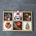 (大)ハリネズミちゃんのクリスマス壁飾り