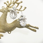 リボンレイパールピアス シルバー×パールホワイト シルバーラメパール チタンピアス  クリスマス  冬 銀  雪  氷 