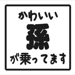 シンプルな四角ロゴ かわいい孫が乗ってます 車用ステッカー ドライブサイン カッティングシート