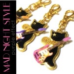 【12/13 22時から販売】ギターにゃんこのキーホルダーミニ ★MAD NIGHT STYLE★ ピンク