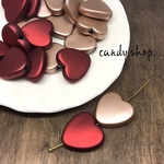 8pcs Heart  Red× Rose mix mat beads