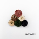 （再販）Circle_Triangle ビーズ 刺繍 ブローチ 三角 アンティーク