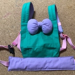 グリーン×紫 ぬいぐるみ用 抱っこ紐   