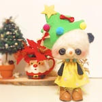 ☆定形外送料無料☆クリスマスだよ！ツリー帽子のパンダちゃん♪