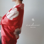 nadecoカーデ（サーモンピンク、梅）着物リメイク