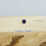 【ステンレス】合成サファイア・ピアス　３mm（片耳用）