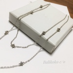ロジウムcrystalロングネックレス