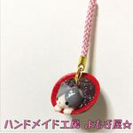 ニャンコが入ったぜんざいストラップ♪