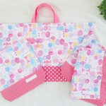 ma＊u＊65＊様　オーダー品　水彩画風リボン蝶々デザインの4点セット【ピンクパープル】