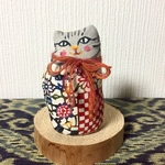 【送料無料】紅型のトラ猫の立つぬいぐるみ/sabaちゃん