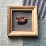 お正月の刺繍ミニ額★おせち