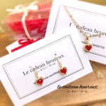 【 クリスマスコフレ 】シャムのハートピアス（イヤリング）＆ネックレスセット 