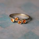 SALE＊天然イエロー・サファイア　4ベゼル　指輪＊12号　SV