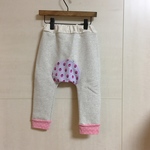ベビーパンツ イチゴ柄×杢グレー 80cm
