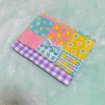 お花とフルーツのパッチ風移動ポケット(サックス)