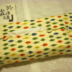 ティッシュカバー　木の葉　白　　紐付き２WAYタイプ