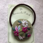 花刺繍ヘアゴム