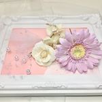 ＊フラワーヘッドドレス＊ハートのパール♡&チュール＊結婚式 お呼ばれ 発表会 ドレス 浴衣 髪飾り お子様にも＊