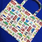    ぺたんこバッグ   車×標識柄