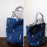 アヒルがいっぱい♪▼ふかふか丸底のトートバッグ▼