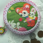 昭和レトロ柄　うさぎ　くまちゃん　コインケース　小物入れ